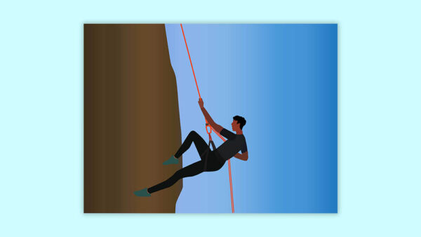 Man climbing Hill Illustration 2