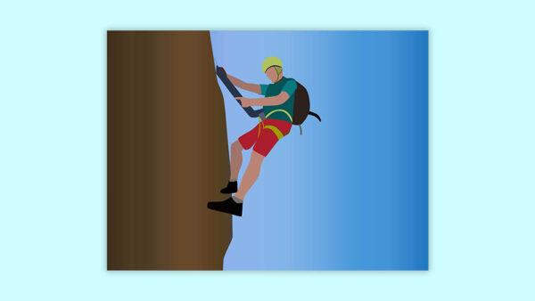 Man climbing mountain