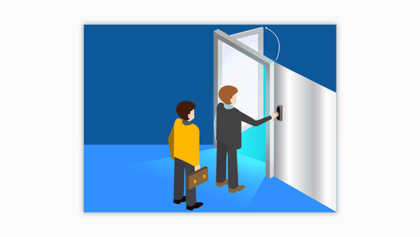 Contactless Door Wave to open concept Illustration