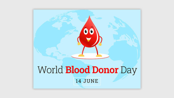 World Blood Donor Day with blood Drop in Hand Illustration