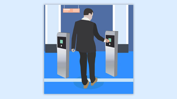 Biometrics radio frequency identification illustration concept using rf id technology