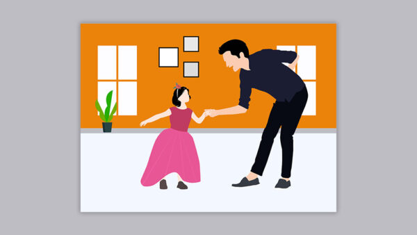 Father dance with daughter on world father day Illustration