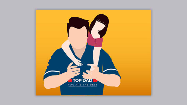 Daughter playing with dad on world father day Illustration