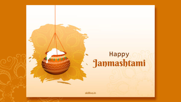 Shrikrishna Janmashtami with Matki and curd Illustration banner #2