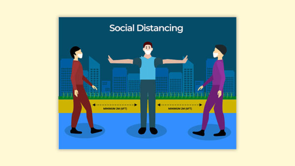 Social Distance minimum 2m concept Illustration