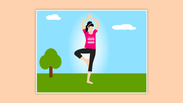 Yoga Day Girl doing yoga Illustration